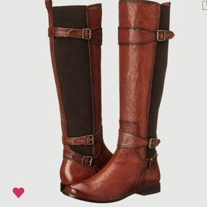 Frye Anna Gore Tall Buffalo Leather Riding Boot